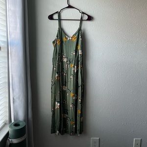 Green floral dress